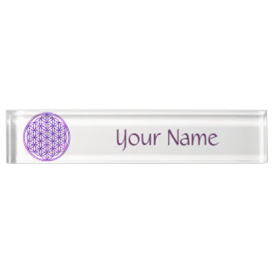 Blume des Lebens / Flower Of Life pink blue Nameplate