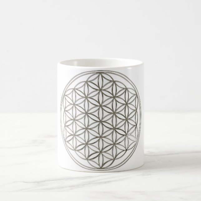 Blume des Lebens / Flower Of Life | silver big Coffee Mug (Center)