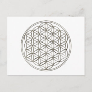 Blume des Lebens / Flower Of Life   silver big Postcard