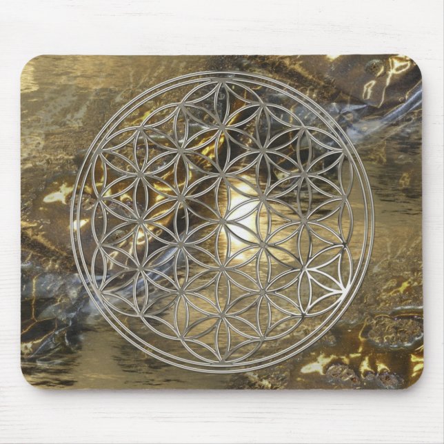 Blume des Lebens / Flower Of Life | silver river Mouse Pad (Front)