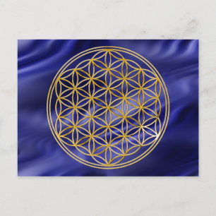 Blume des Lebens   klein blue waves Postcard