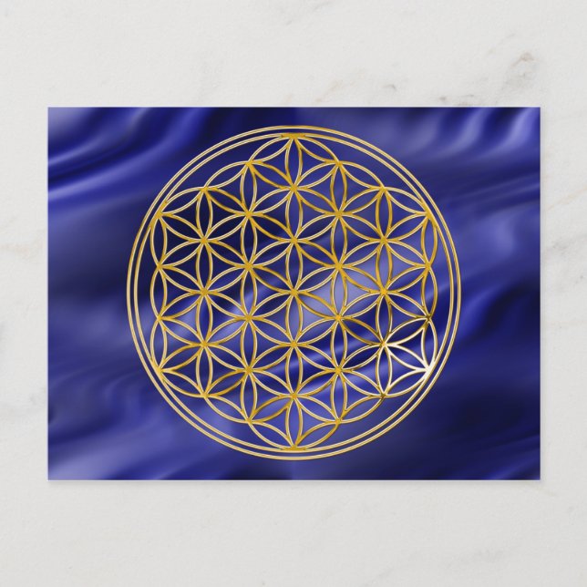 Blume des Lebens | klein blue waves Postcard (Front)