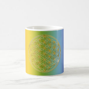 Blume des Lebens klein chakren coloured BG Coffee Mug