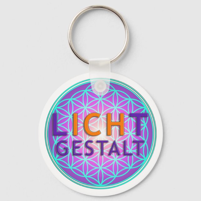 Blume Des Lebens Lichtgestalt Key Ring (Front)