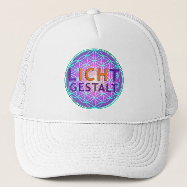 Blume Des Lebens Lichtgestalt Trucker Hat (Front)
