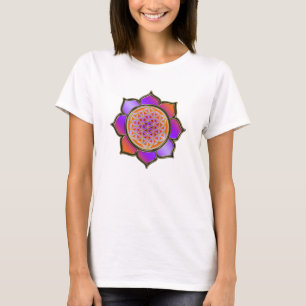 Blume des Lebens Lotus - violet orange T-Shirt