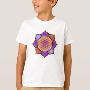Blume des Lebens Lotus - violet orange T-Shirt