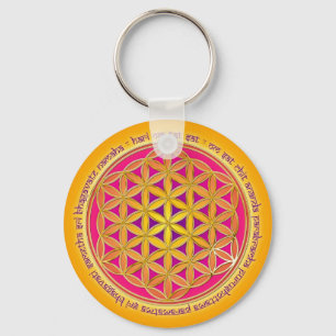 Blume Des Lebens mit Moola-Mantra Key Ring