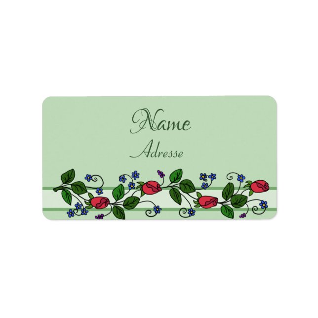 Blumen Ranke  adressaufkleber Label (Front)