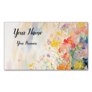Blumenmotiv in Ölfarben Magnetic Business Card