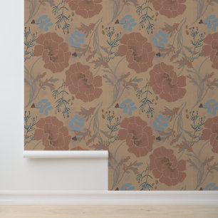 Blumenmuster in Trendfarben Wallpaper