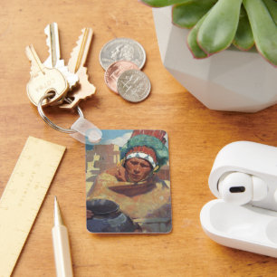 Blumenschein, Taos Native American Indian Portrait Key Ring