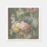 Blumenstrauß in einer Vase mit Vogelnest