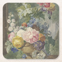 Blumenstrauß in einer Vase mit Vogelnest