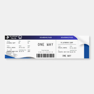 Bluntline boarding pass (S1E1) Bumper Sticker