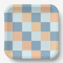 Blur Plaid Paper Plate