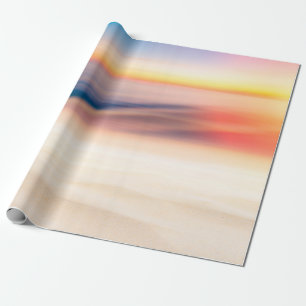 Blur tropical sunset beach with bokeh sun light wa wrapping paper