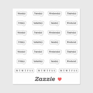 Blurbs. Days Of The Week - Transparent