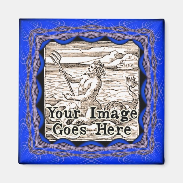 Blurple Blue Purple Fantasy Frame Template Magnet (Front)