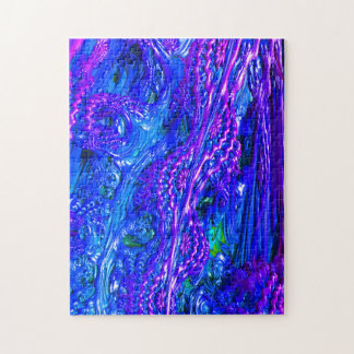 Blurple Plue Fractal Landscape Jigsaw Puzzle