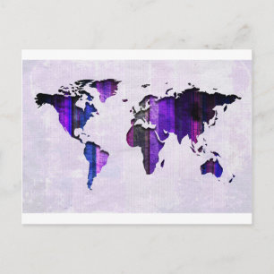 Blurple Stripes Map Postcard