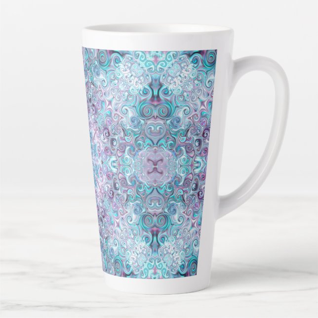 Blurple Swirls  Latte Mug (Right)