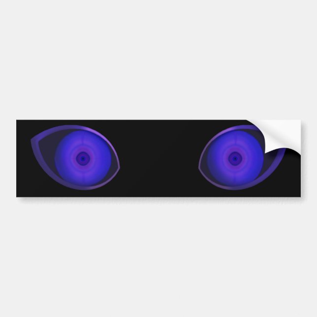 Blurple Very Evil Eyes Bumper Sticker (Front)