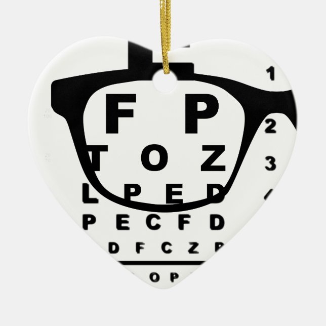 Blurr Eye Test Chart Ceramic Tree Decoration (Front)