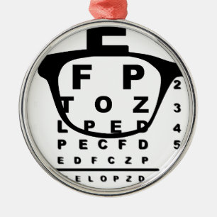 Blurr Eye Test Chart Metal Tree Decoration