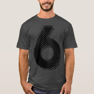 blurred 6 in black T-Shirt