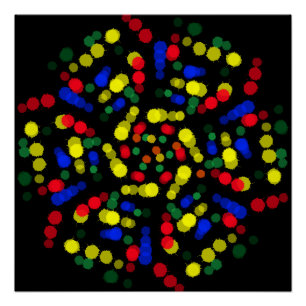 Blurred and dotted rainbow colors flower poster