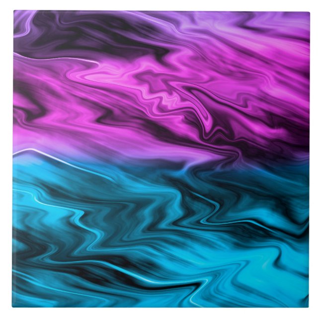 Blurred background fashionable crimson and blue  ceramic tile (Front)