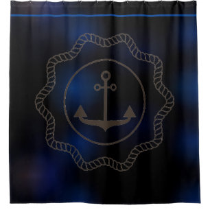 Blurred Blue and Black Background Marine Element Shower Curtain