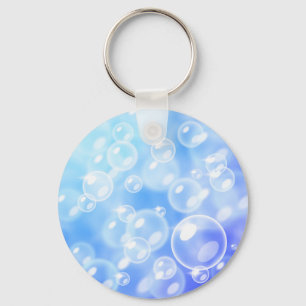 Blurred bubbles over blue key ring