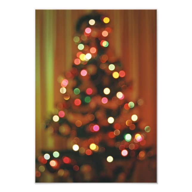 Blurred Christmas tree lights Photo Print (Front)