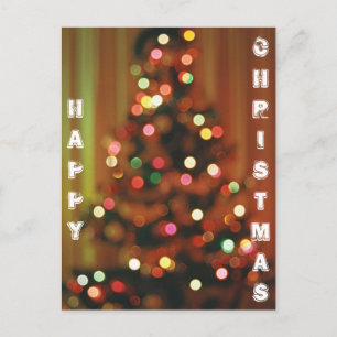 Blurred Christmas tree lights Postcard