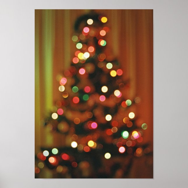 Blurred Christmas tree lights Poster (Front)