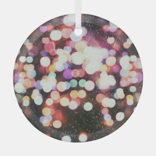 Blurred concert lights: defocused entertainment. glass tree decoration