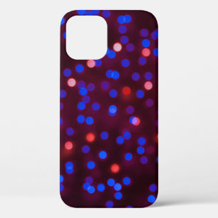 Blurred glittering christmas lights. Blurred abstr iPhone 12 Case