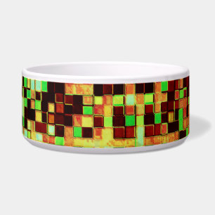 Blurred green and orange small squares or tiles