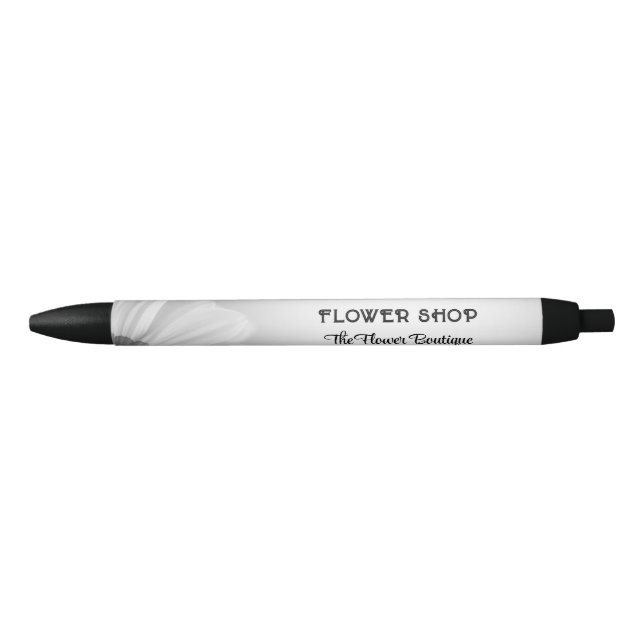 Blurred Grey Background Blurred Gerbera Flower  Black Ink Pen (Front)