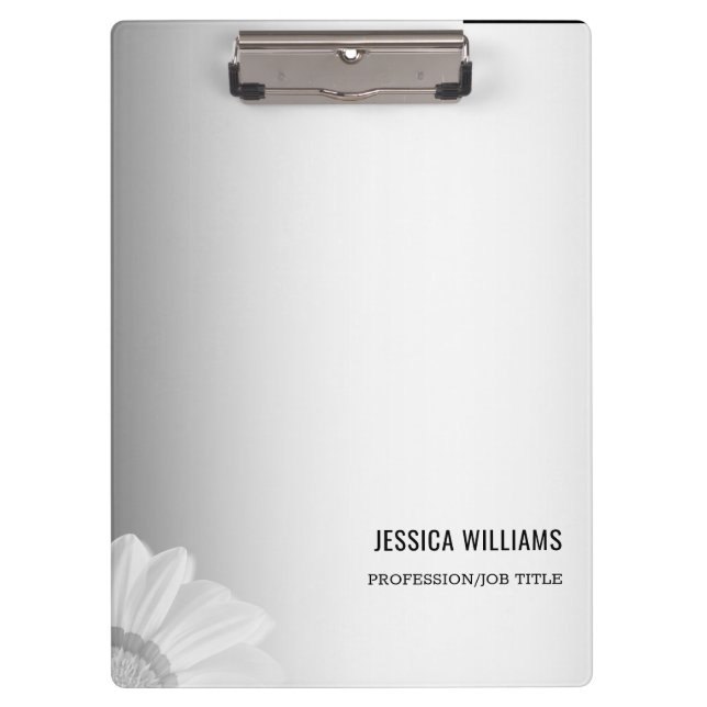 Blurred Grey Background Blurred Gerbera Flower  Clipboard (Front)