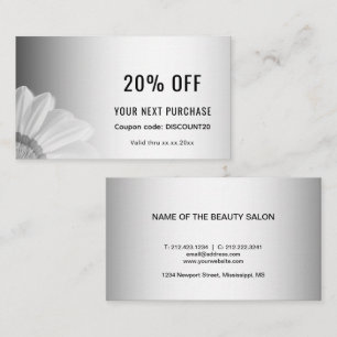 Blurred Grey Background Blurred Gerbera Flower  Discount Card