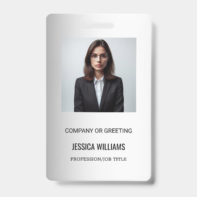 Blurred Grey Background Blurred Gerbera Flower  ID Badge (Front)