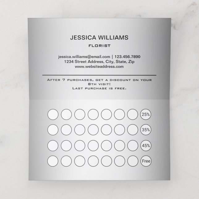 Blurred Grey Background Blurred Gerbera Flower  Loyalty Card (Inside Unfolded)