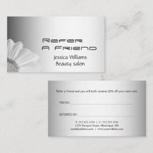 Blurred Grey Background Blurred Gerbera Flower Referral Card