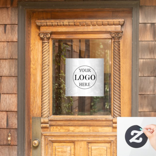 Blurred Grey Background Custom Logo Business (Home Door)