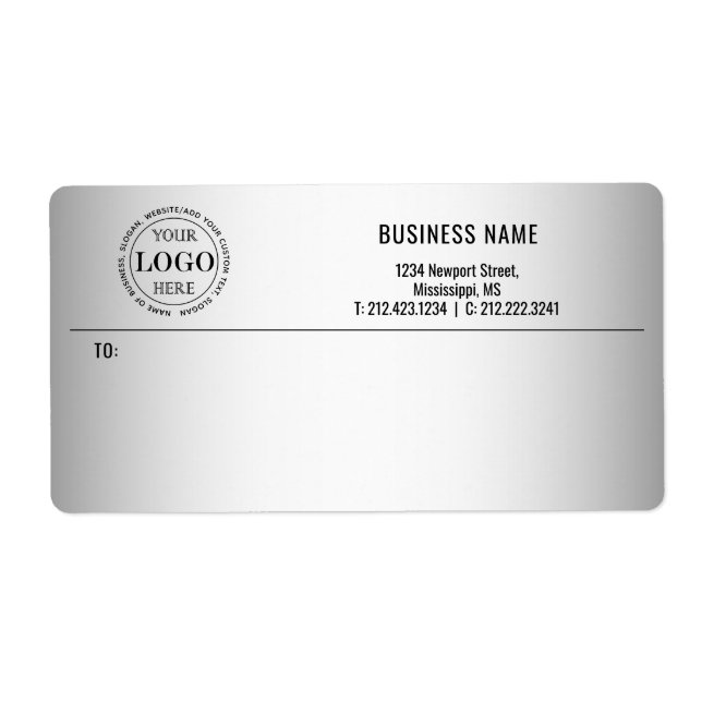 Blurred Grey Background Custom Logo Business (Front)