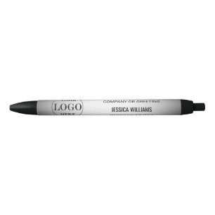Blurred Grey Background Custom Logo Business Black Ink Pen