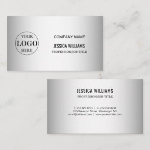 Blurred Grey Background Custom Logo Business Card